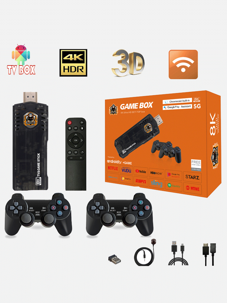 X2 Plus Retro 3d 32000+ Video Games 4k Hd Output Game Stick With 2 ...