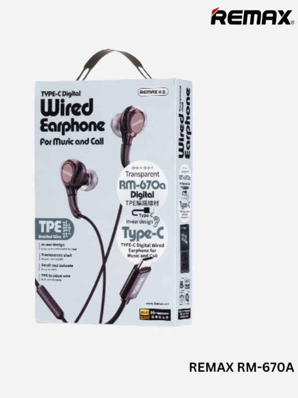 REMAX RM-670A Type-C Digital Wired Earphone – Fatta Fat