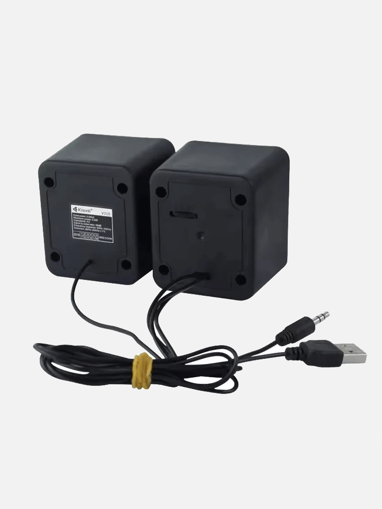 Kisonli V310 Wired Square Computer Speakers USB Powered – Fatta Fat