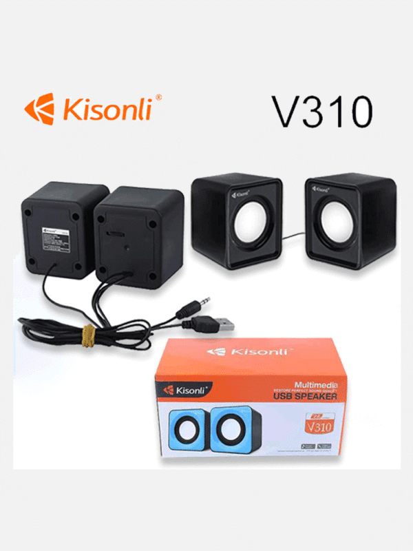 Kisonli V310 Wired Square Computer Speakers USB Powered – Fatta Fat